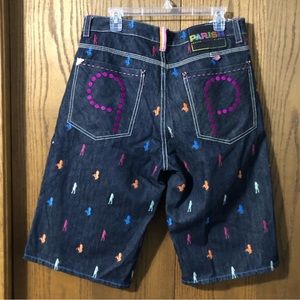 Parish exotic dancer printed denim shorts size 34